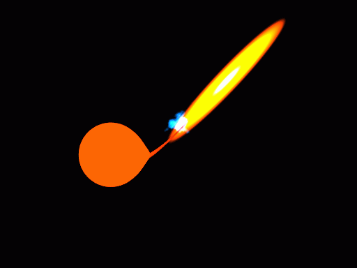 animation of a Pov-Ray model of a cataclysmic variable