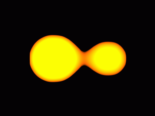 eclipsing contact binary Pov-Ray model animation