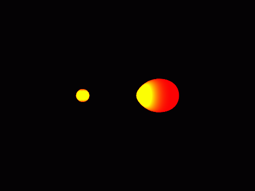 non-eclipsing separated binaryPov-Ray model animation